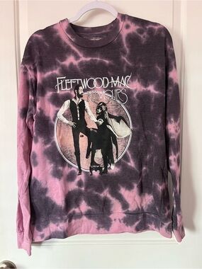 Fleetwood Mac 'Rumours' Tie-Dye Long Sleeve Sweatshirt - Pink & Black